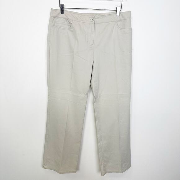 Eileen Fisher Tan Khaki Slacks Pants Petite Large - Picture 1 of 6